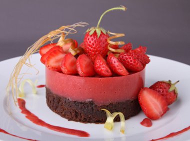 Chocolate and strawberry pastry