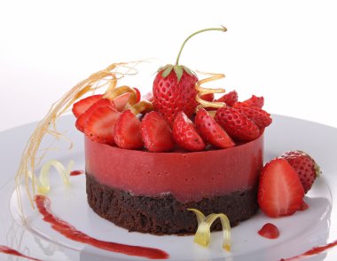 Chocolate and strawberry pastry