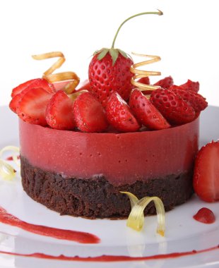 Chocolate and strawberry pastry