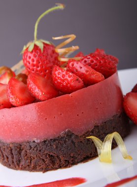 Chocolate and strawberry pastry