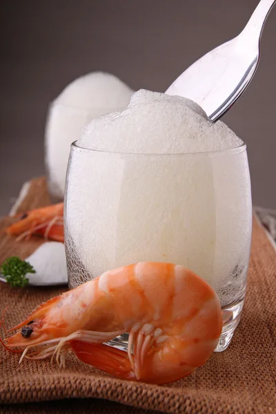 Shrimp and emulsion — Stock Photo, Image