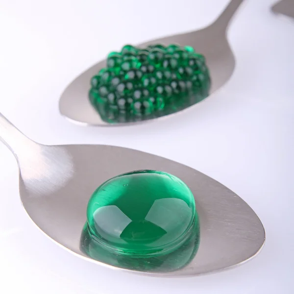 stock image Spoon with molecular caviar