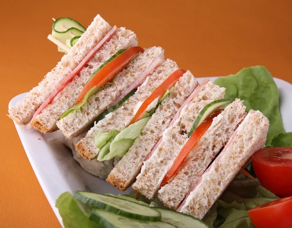 Snack, sándwich de club — Foto de Stock