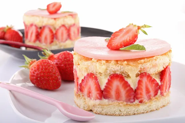 Leckerer Erdbeer-Shortcake — Stockfoto
