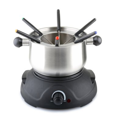 Isolated fondue machine on white clipart