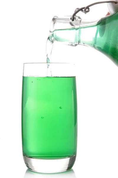 stock image Isolated mint glass of syrup