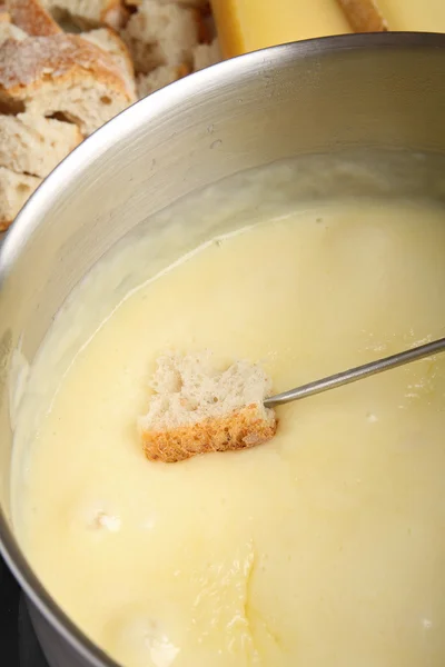 Close up em fondue de queijo — Fotografia de Stock