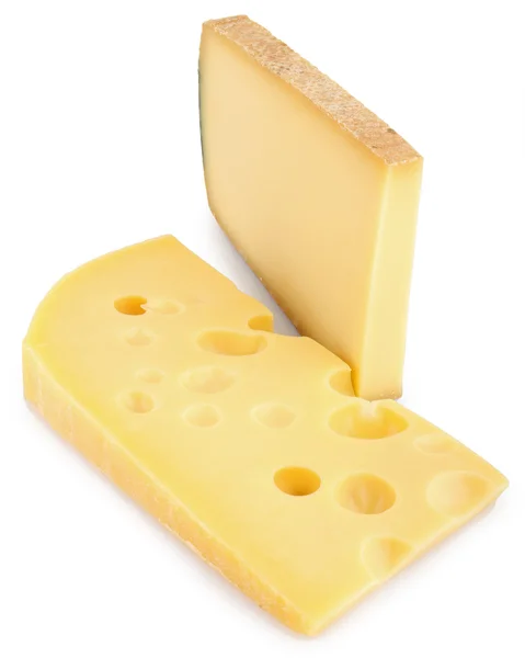 在白色的孤立的奶酪 — 图库照片