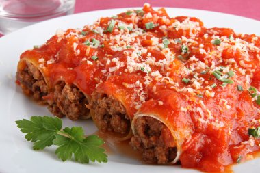 Closeup on cannelloni clipart