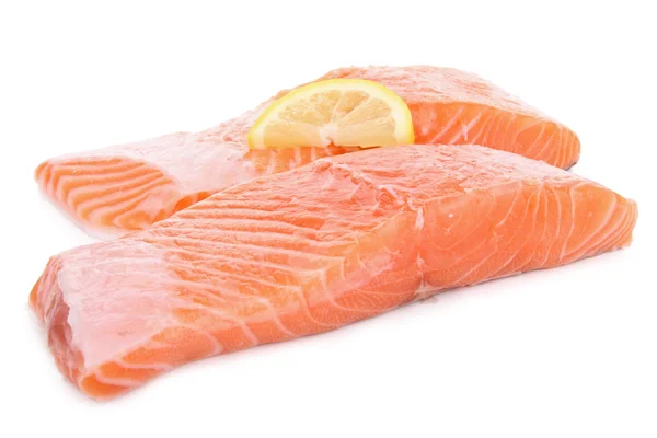 Isolated slice of salmon — Stock Photo, Image