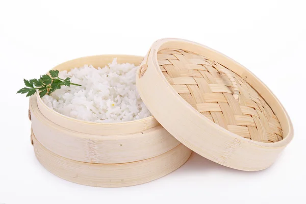 Isolated steamer rice on white — Stock Photo, Image