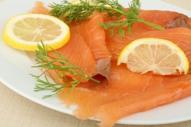 Fresh smoked salmon clipart