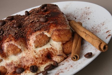 Plate of tiramisu clipart