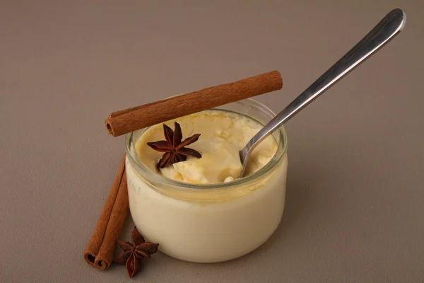 Joghurt és a fahéj — Stock Fotó