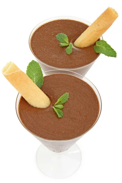 Isolated chocolate mousse — Stock Photo, Image