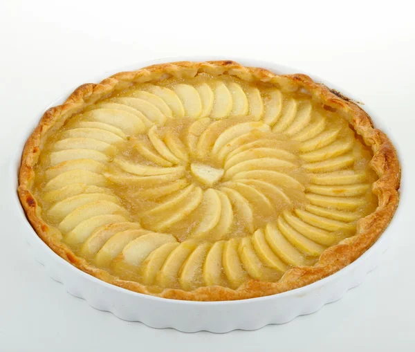 beyaz üzerine elmalı tart