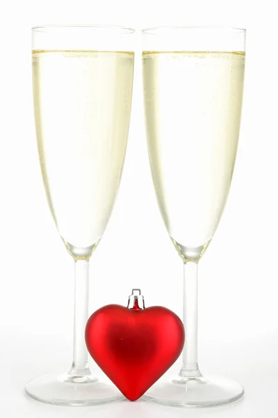 Bicchieri isolati di champagne — Foto Stock