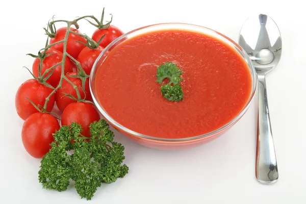 Миска з томатного супу — стокове фото