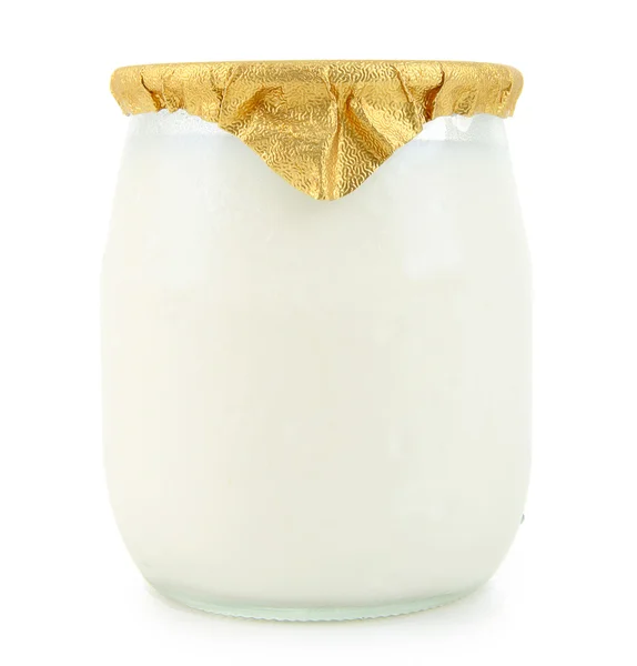 Jogurt na białym tle — Zdjęcie stockowe