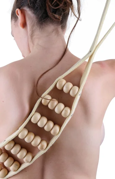 Kobieta masaż korzystających z tyłu — Zdjęcie stockowe