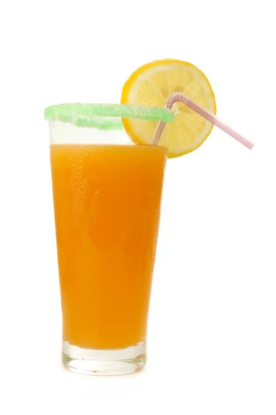 Beyaz arkaplanda portakal suyu — Stok fotoğraf