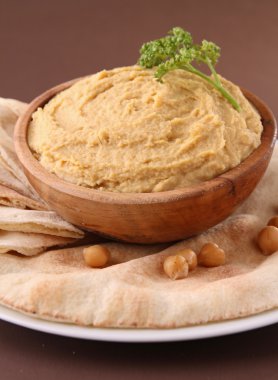 Humus ve pita ekmeği