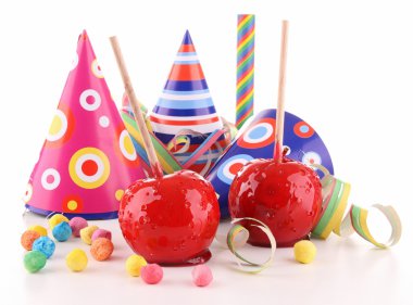 Toffee apple and party decoration clipart