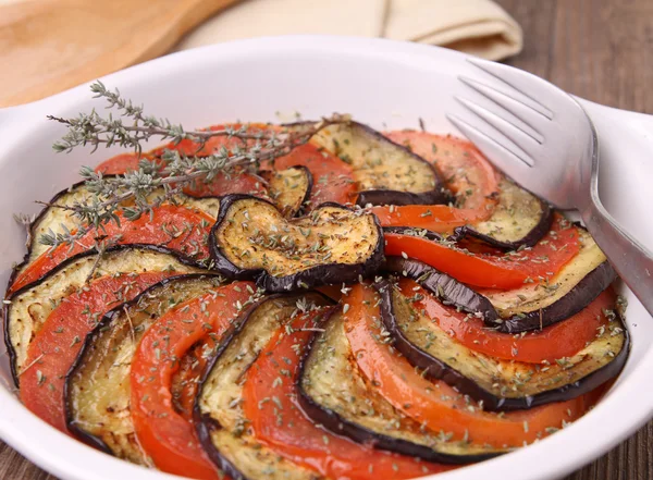 stock image Baked vegetables with herbs