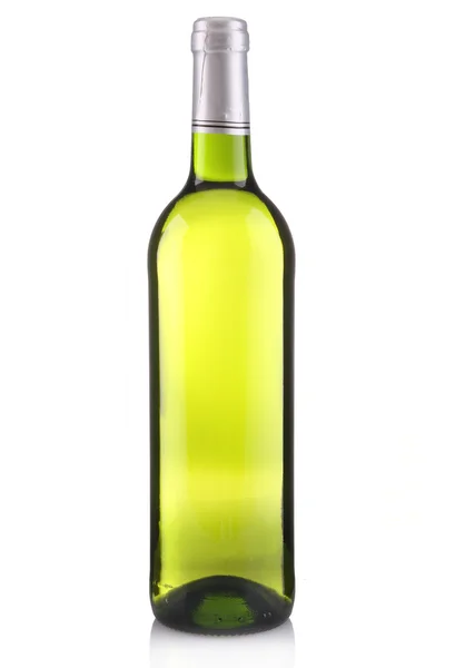 Na białym tle butelka wina białe — Zdjęcie stockowe