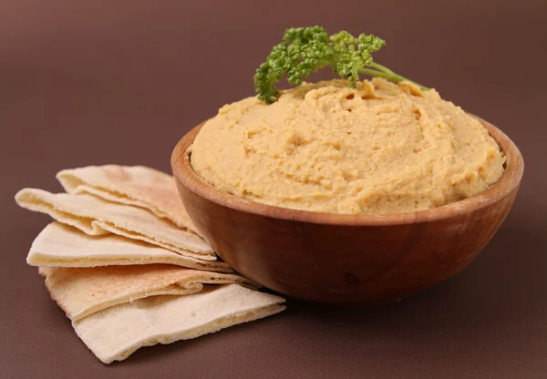 Hummus y pita — Foto de Stock