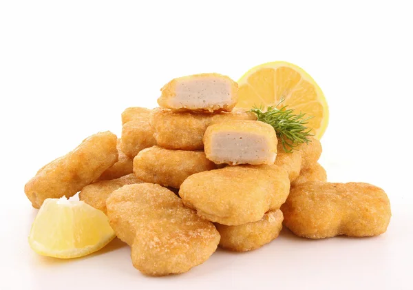 Geïsoleerde heap van nuggets — Stockfoto
