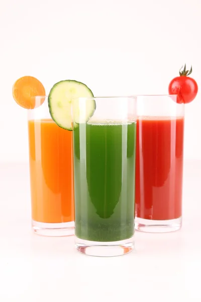 Glasögon av grönsaker juice — Stockfoto