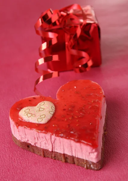 stock image Red heart-shapped pastry