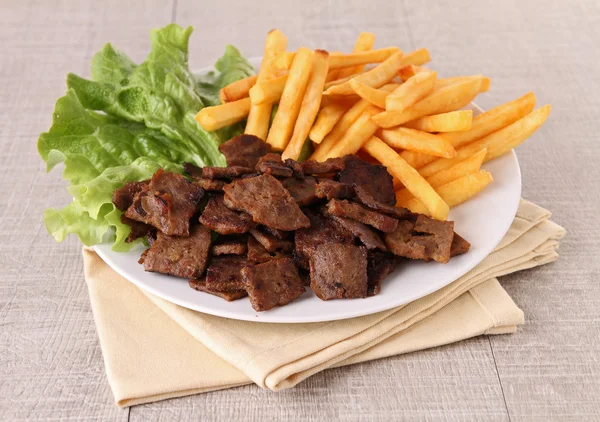 stock image Doner kebab with french fries