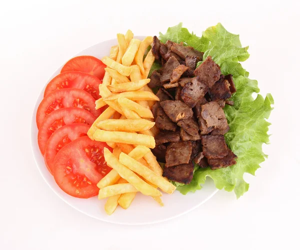 stock image Isolated plate of grilled meat and vegetables