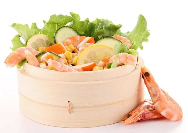 Shrimp salad on white — Stock Photo, Image