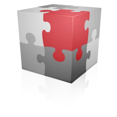 Jigsaw puzzle cube clipart