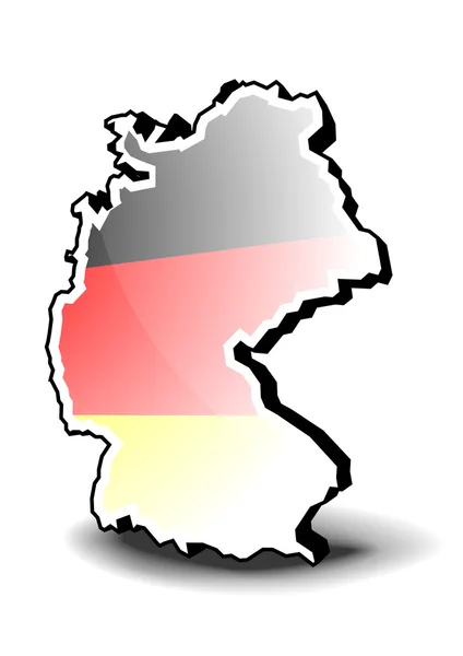 Alemania mapa 3D — Vector de stock