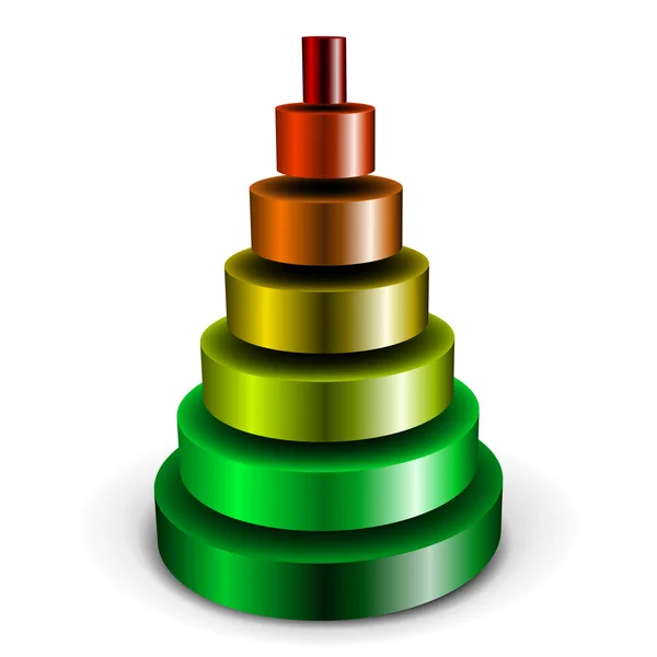 Pirámide de cilindro metálico — Vector de stock