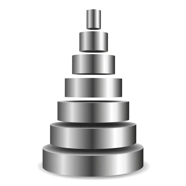 Metalliska cylinder pyramid — Stock vektor