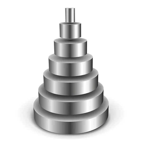 Pyramide de cylindre métallique — Image vectorielle