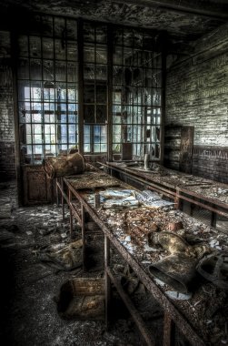 Abandoned factory workshop clipart