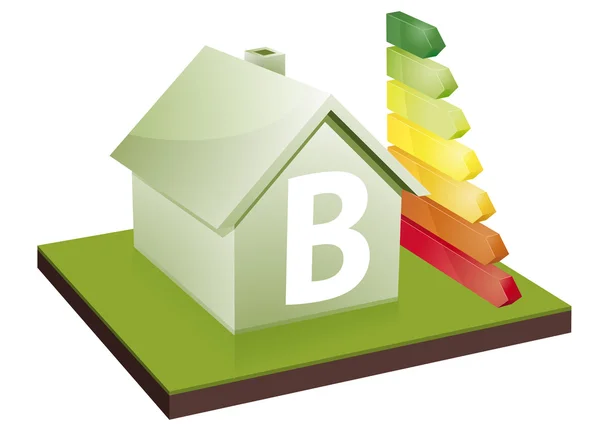 Huis energie-efficiëntie klasse b — Stockvector