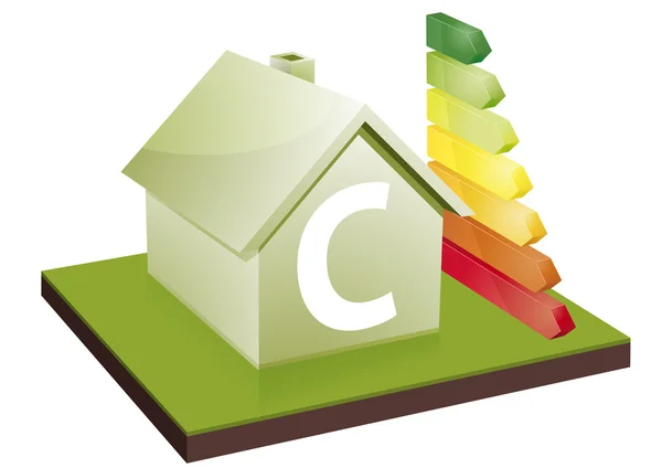 Dům energetické účinnosti třídy c — Stockový vektor