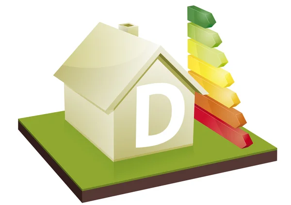 Ház energiahatékonysági osztály D — Stock Vector