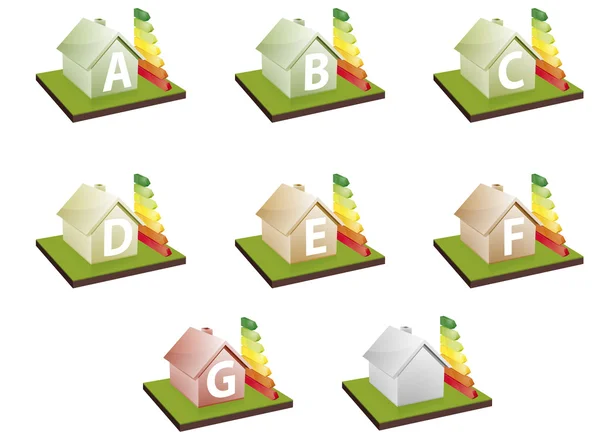 Houses energy efficiency — Stock Vector
