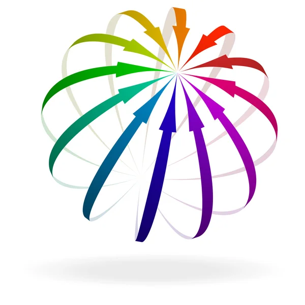 Icône flèche colorée — Image vectorielle