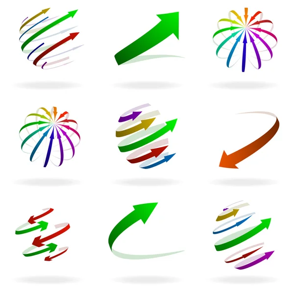 Iconos de flechas coloridas — Archivo Imágenes Vectoriales