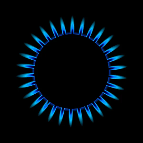 Gas flame from above — Stock Vector