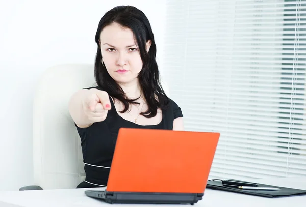 Serious business woman pointing at you — Stock Photo, Image